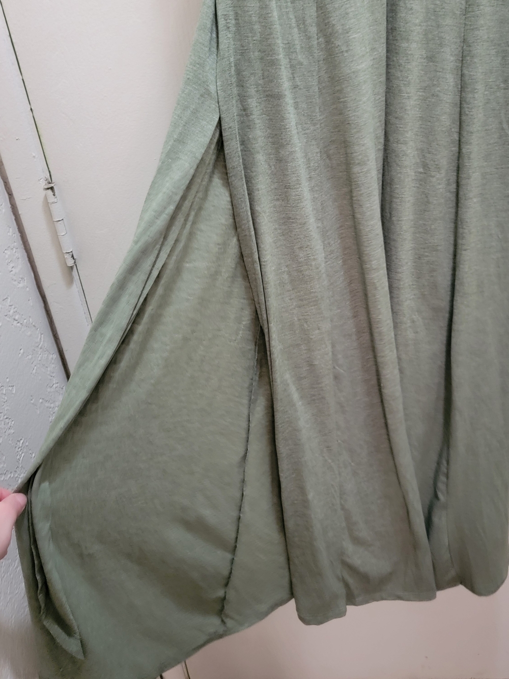 HALARA Olive Green Tank Maxi Dress With Slits - Picture 4 of 5